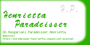 henrietta paradeisser business card